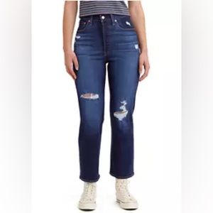 Levi’s Ribcage Straight Ankle Ripped Jeans